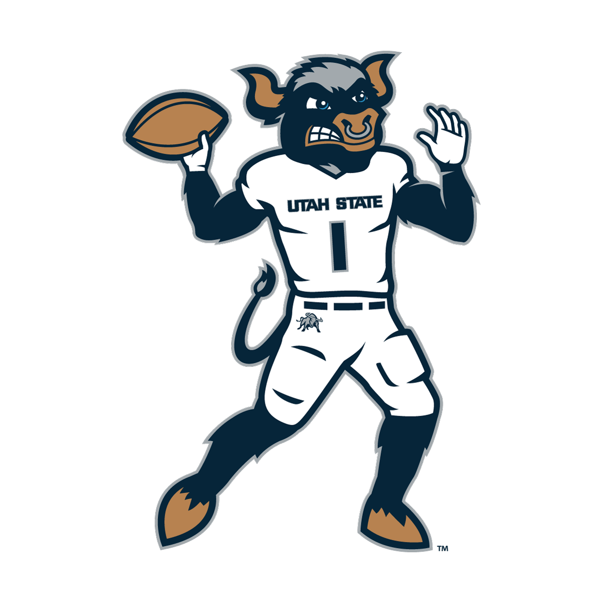 Big Blue Football Sticker 3 In